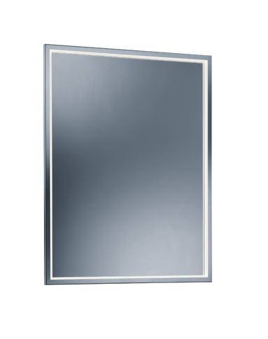 Illuminated Bathroom Mirror with Polished Stainless Steel Frame