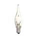 Clear LED candle light bulb on a white background