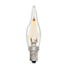 Clear LED candle bulb on a white background