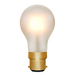 Light bulb with a gold base on a white background