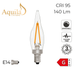 LED candle bulb with specifications on a white background