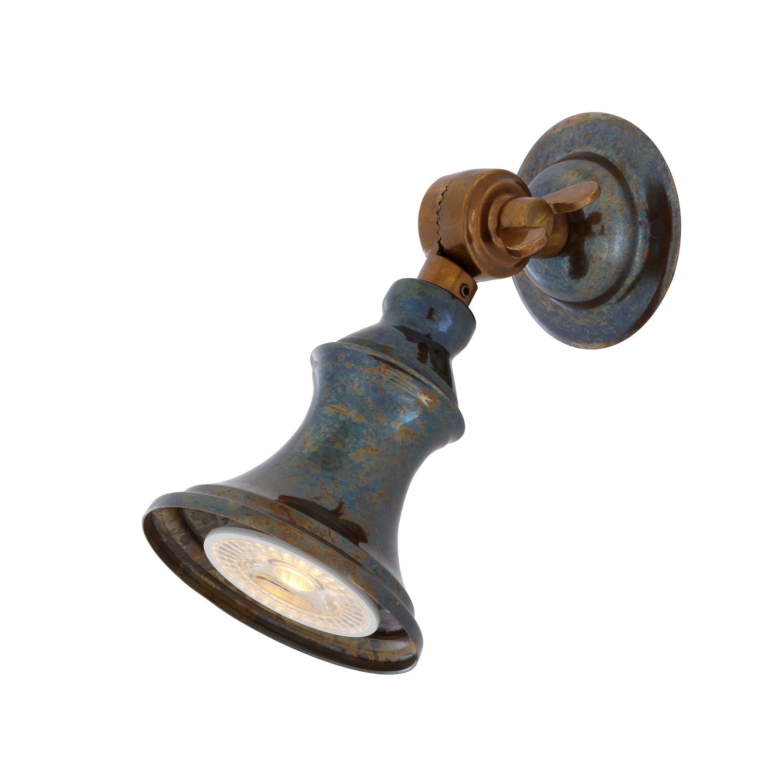 Accra Traditional Brass Spotlight Small - Wall Lights from RETROLIGHT. Made by Mullan Lighting.