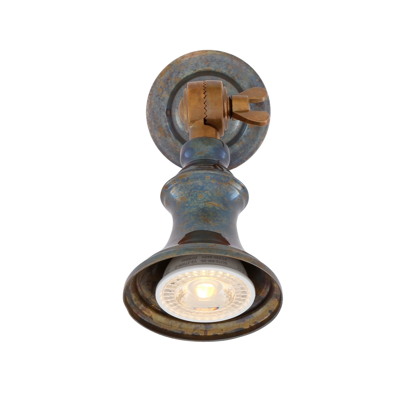 Accra Traditional Brass Spotlight Small - Wall Lights from RETROLIGHT. Made by Mullan Lighting.