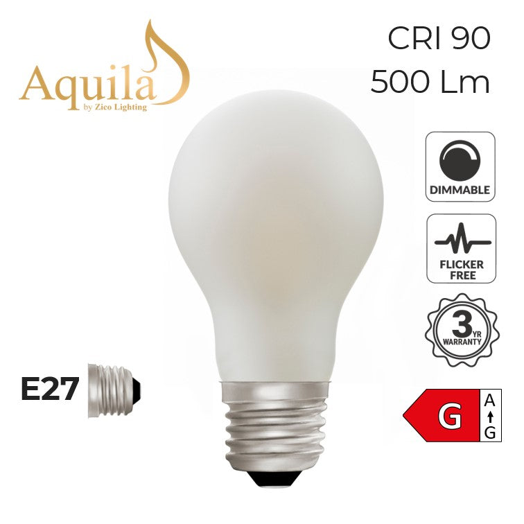 Porcelain GLS Lamp with technical details on white background