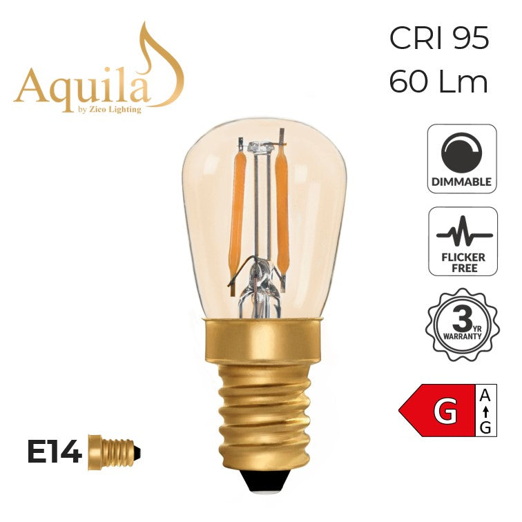 Pigmy ST26 Amber 1W 2000K E14 | LED Filament Lamps | retrolight.co.uk ...