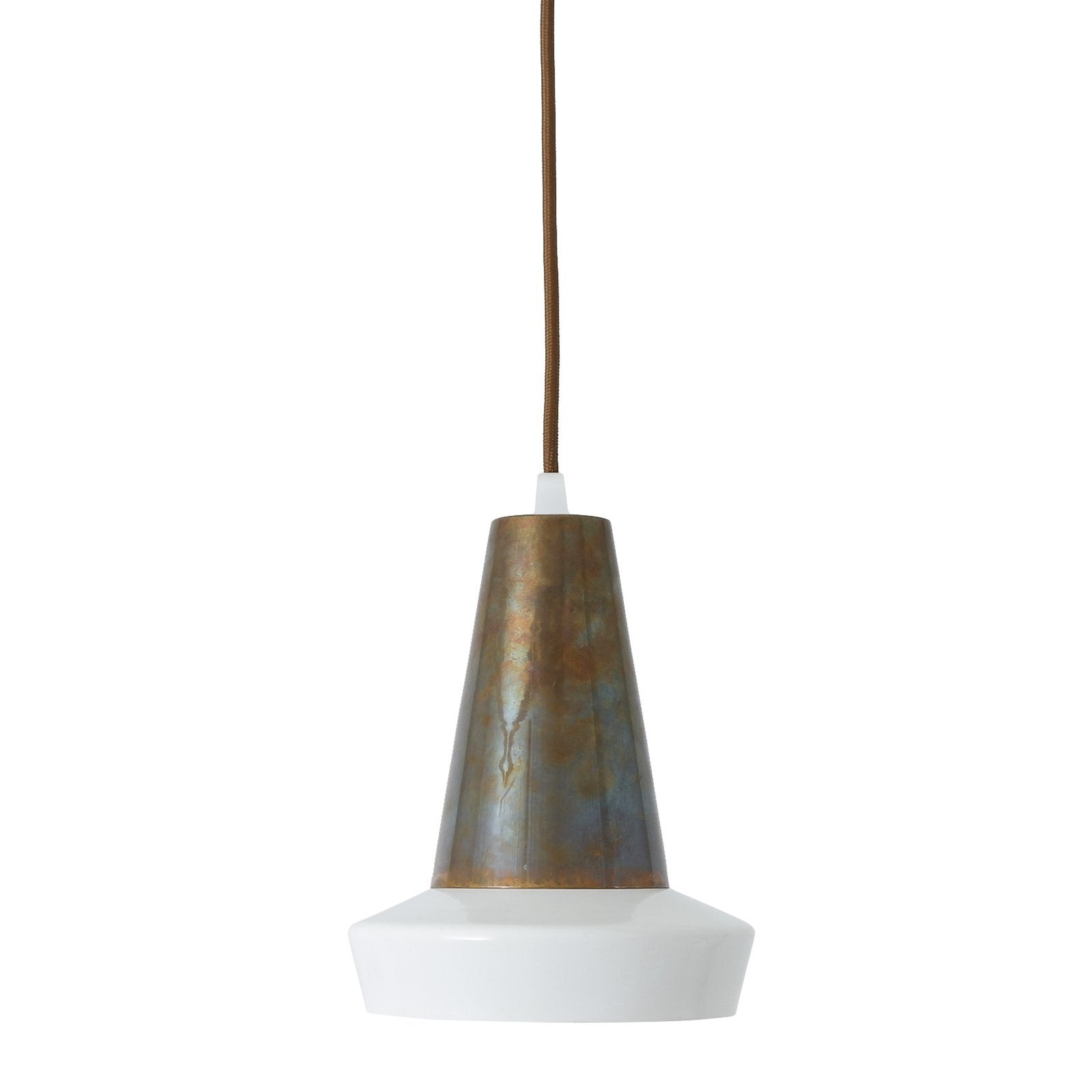 Malabo White & Antique Brass Pendant - Pendant Lights from RETROLIGHT. Made by Mullan Lighting.